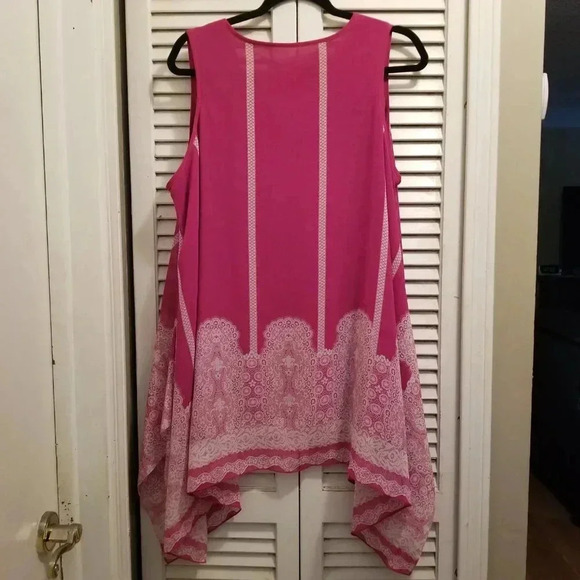 Diane Gilman Women's Boho Dainty Fairycore Dainty  Pastel Pink Top Plus Sz 1X - Picture 3 of 6